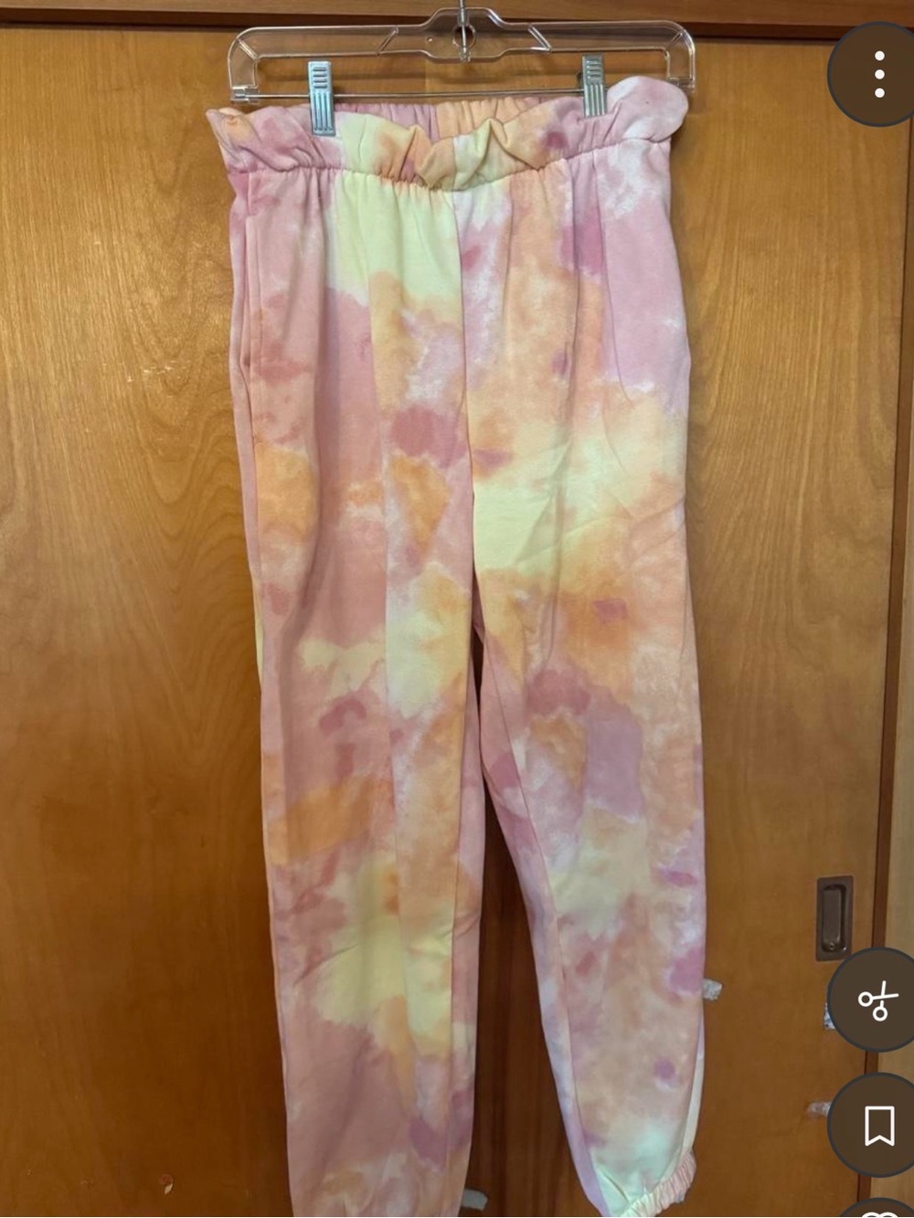 Pastel Tie-Dye Jogger Pants - Pink/Yellow
